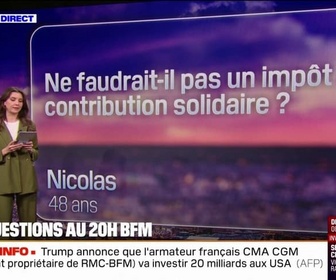 Replay Sécurité européenne: ne faudrait-il pas un impôt de contribution solidaire ? Vos questions au 20H BFM