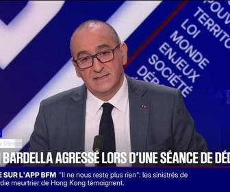 Replay BFM Politique - Jordan Bardella visé par un œuf: le ministre de l'Intérieur Laurent Nuñez condamne très fermement cette agression