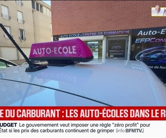 Replay BFM Première - Nous sommes obligés de faire supporter cette problématique de carburant à nos élèves à la conduite: les auto-écoles directement impactées par la flambée des prix du carburant