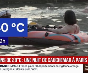 Replay BFM Première - On est là pour se rafraîchir avant tout: nouvelle nuit éprouvante pour les Parisiens avec les fortes chaleurs