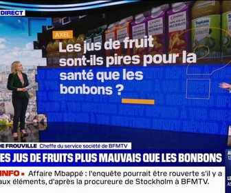 Replay BFMTV répond à vos questions - Les jus de fruit sont-ils pires pour la santé que les bonbons ?