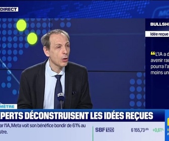 Replay BFM Bourse - Bullshitomètre : L'IA a devant elle un avenir radieux et rien ne pourra l'arrêter avant au moins une décennie - FAUX répond Gilles Petit - 30/04