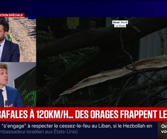 Replay BFM Grand Soir - Grêle, rafales à 120 km/h... des orages frappent le Nord - 19/06