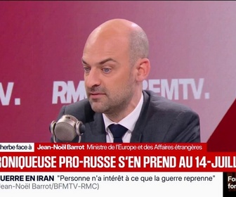 Replay Face à Face - C'est la propagande du Kremlin, réagit Jean-Noël Barrot, ministre des Affaires étrangères, aux propos de la chroniqueuse russe Xenia Fedorova au sujet de la guerre en Ukraine