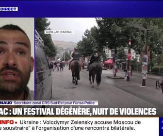 Replay 20H BFM - Affrontements à Aurillac: Olivier Raynaud, secrétaire zonal CRS Sud-Est pour l'Unsa-Police, indique que les émeutiers sont des personnes de la mouvance d'extrême gauche