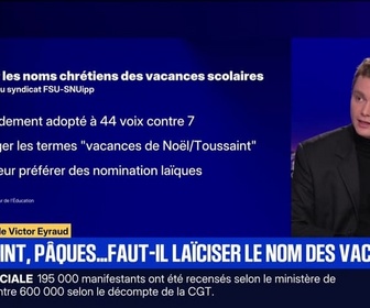 Replay BFM Grand Soir - Toussaint, Pâques... faut-il laïciser le nom des vacances scolaires ? - 02/10